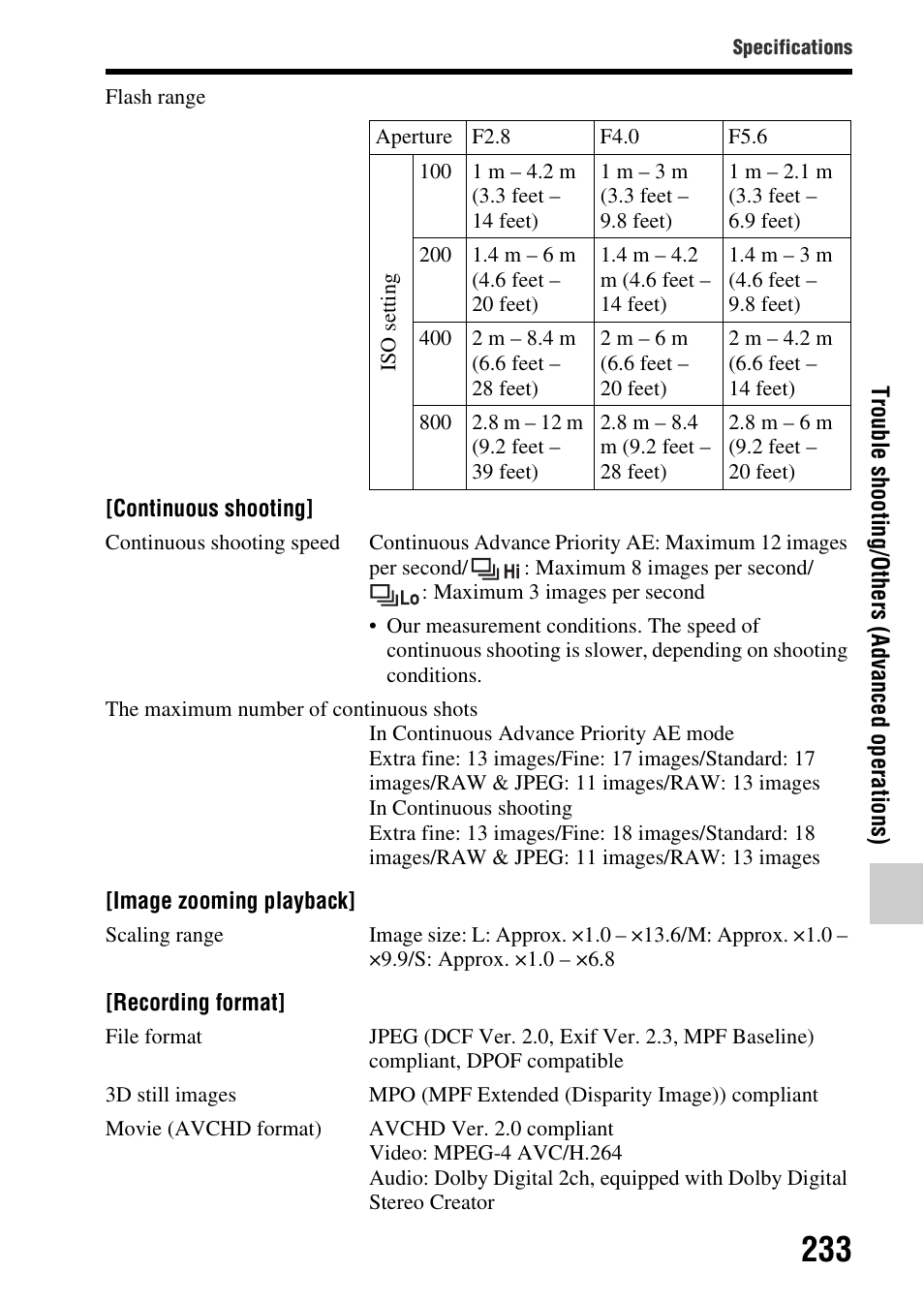 Sony SLT-A77VM User Manual | Page 233 / 242