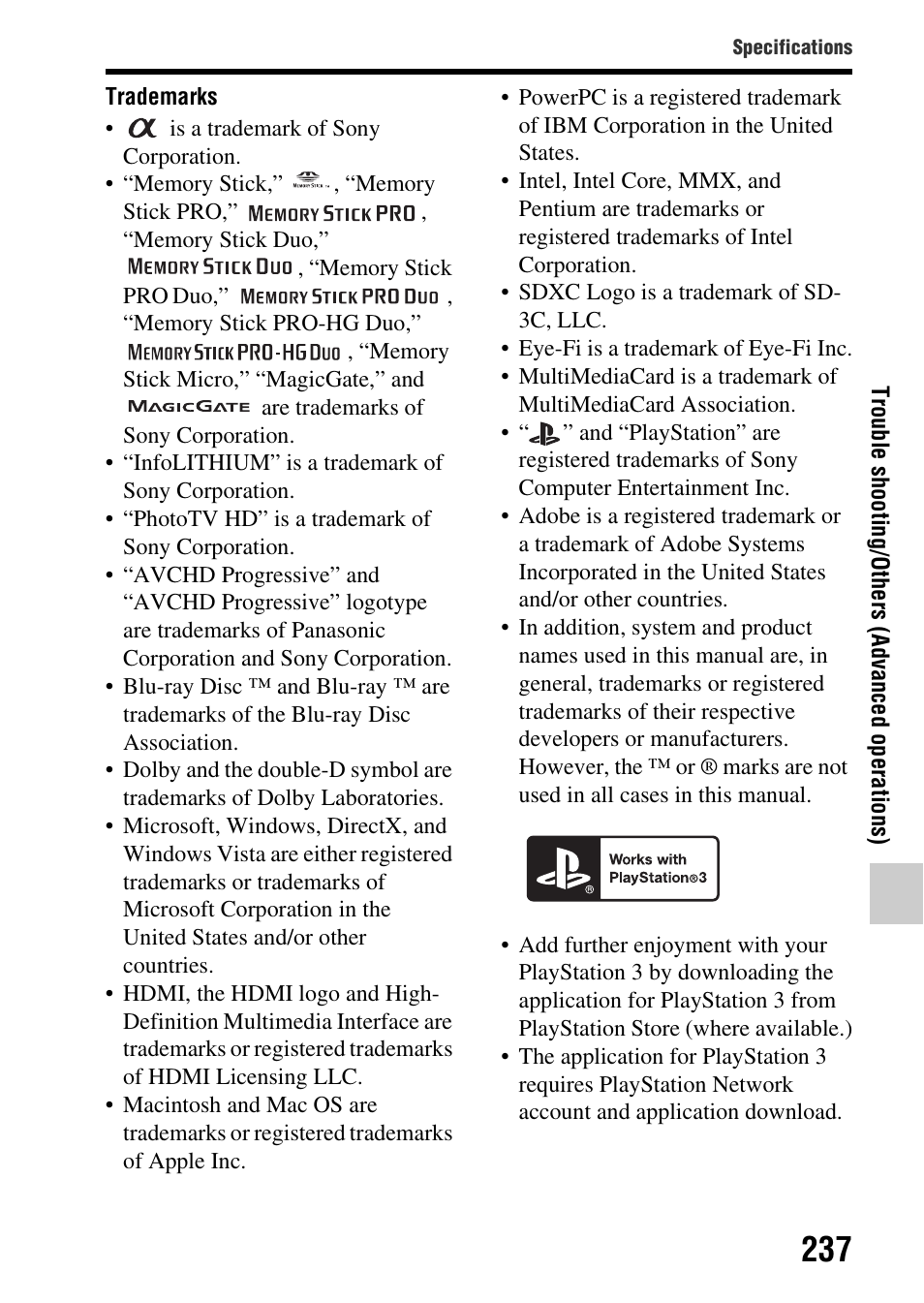 Sony SLT-A77VM User Manual | Page 237 / 242