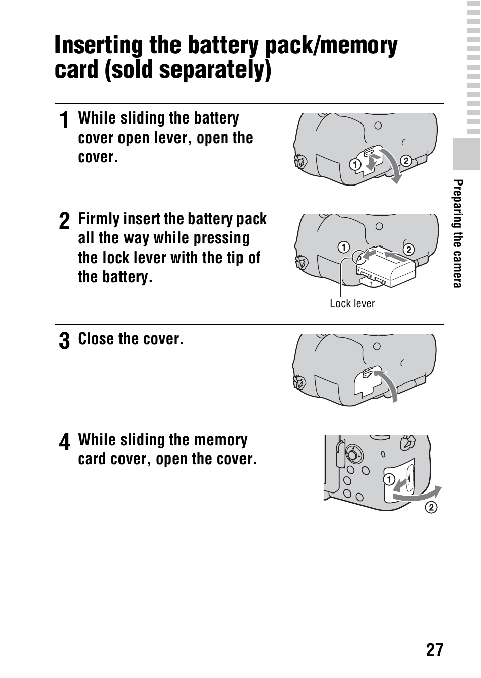 Tion slot (27) | Sony SLT-A77VM User Manual | Page 27 / 242