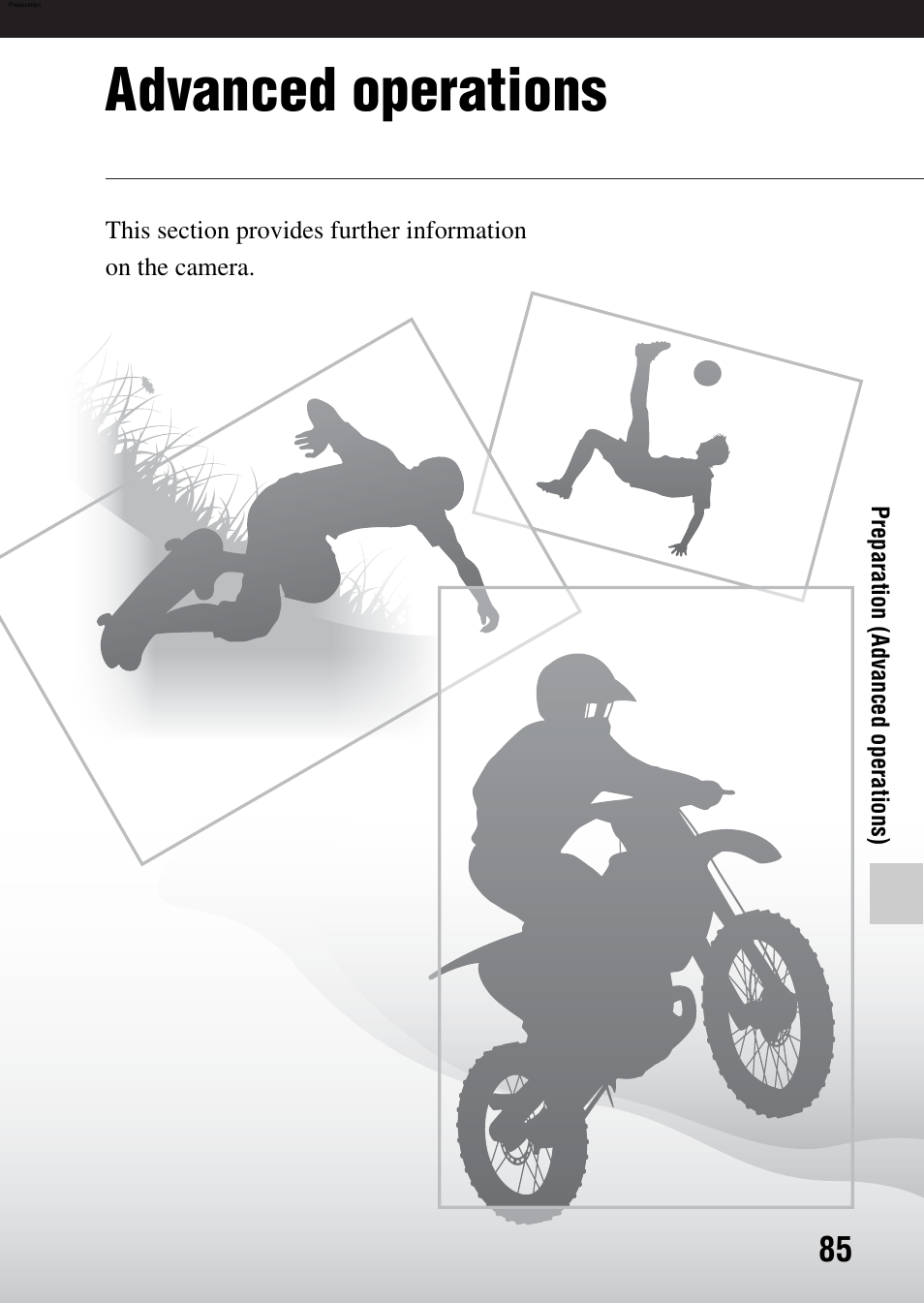 Advanced operations, Preparation | Sony SLT-A77VM User Manual | Page 85 / 242