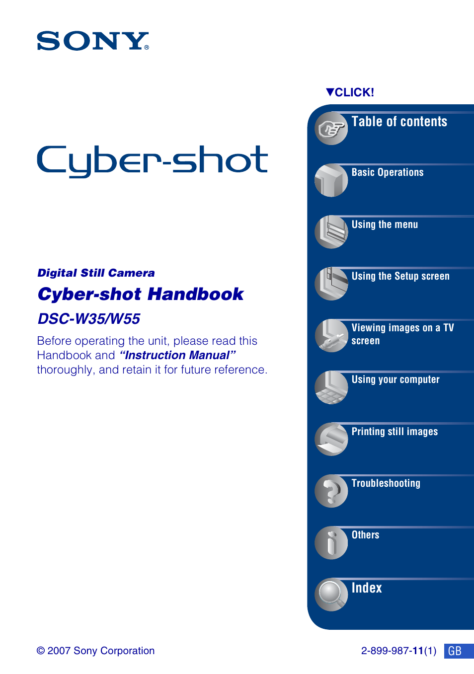 Sony DSC-W55BDL User Manual | 111 pages