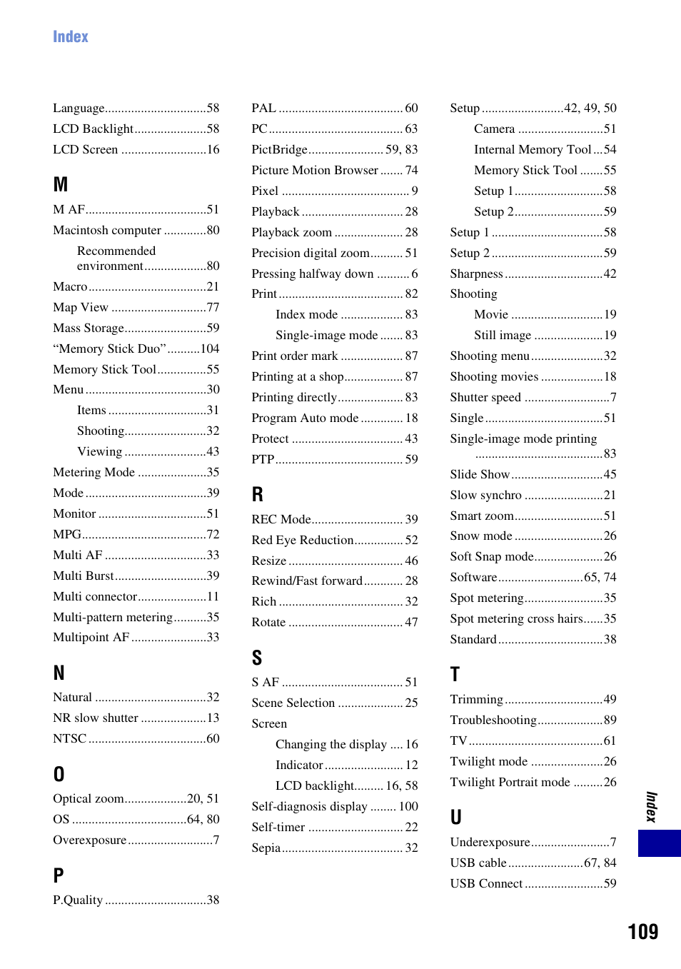 Sony DSC-W55BDL User Manual | Page 109 / 111