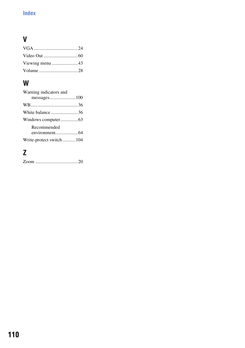Sony DSC-W55BDL User Manual | Page 110 / 111