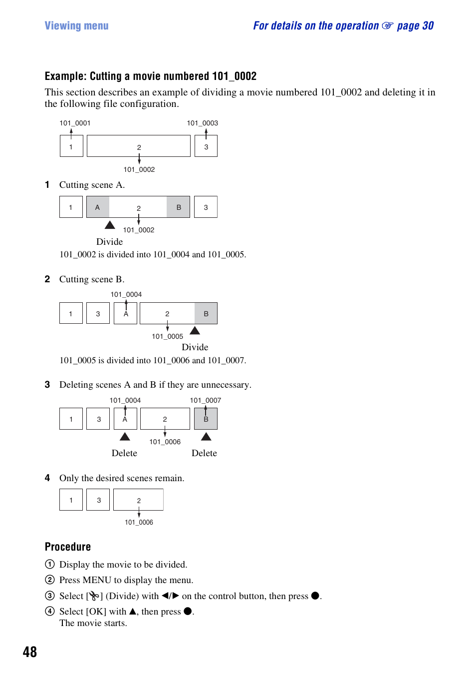 Procedure | Sony DSC-W55BDL User Manual | Page 48 / 111