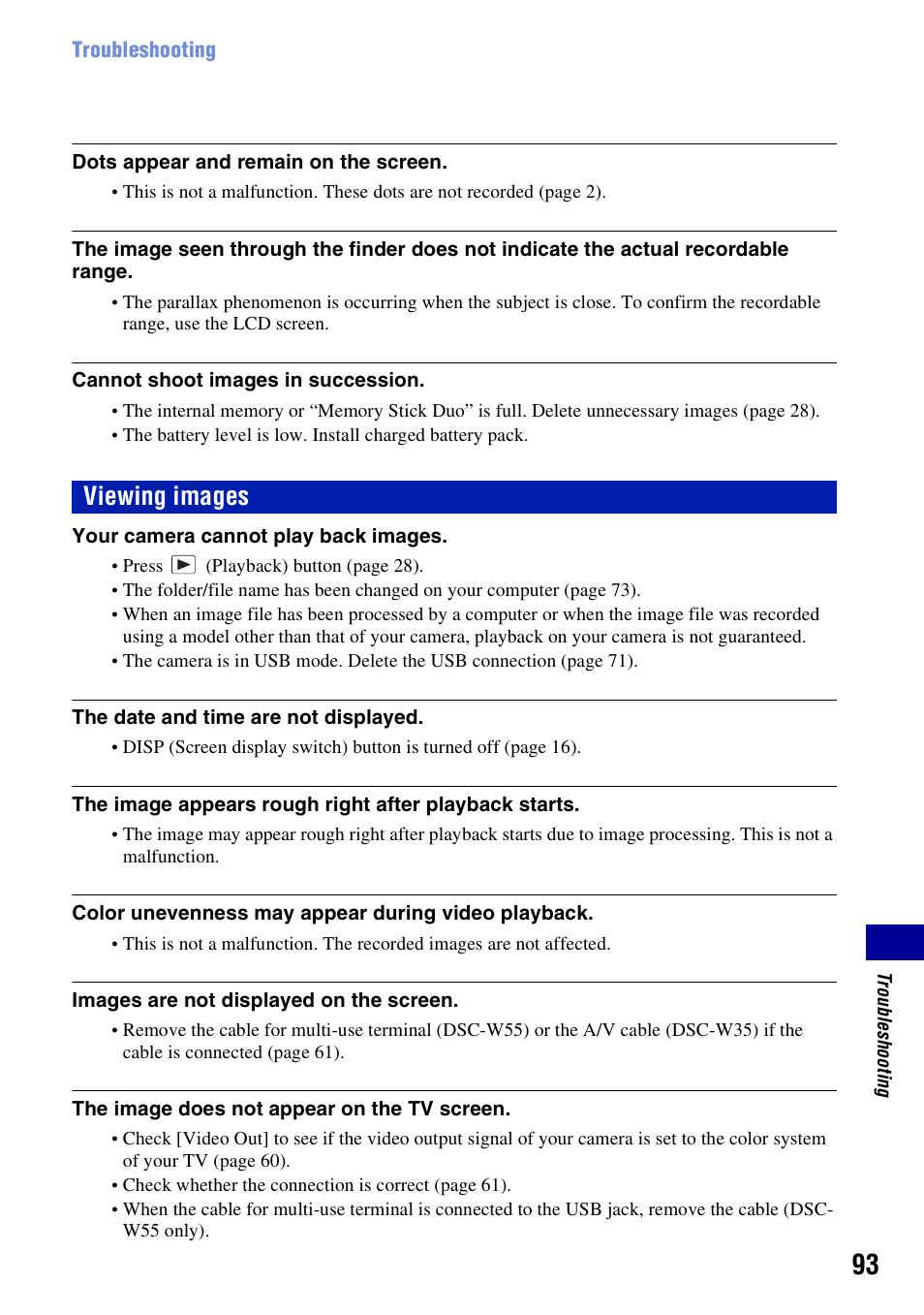 Viewing images | Sony DSC-W55BDL User Manual | Page 93 / 111