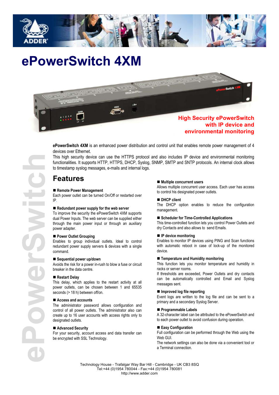 Adder Technology 4XM User Manual | 2 pages