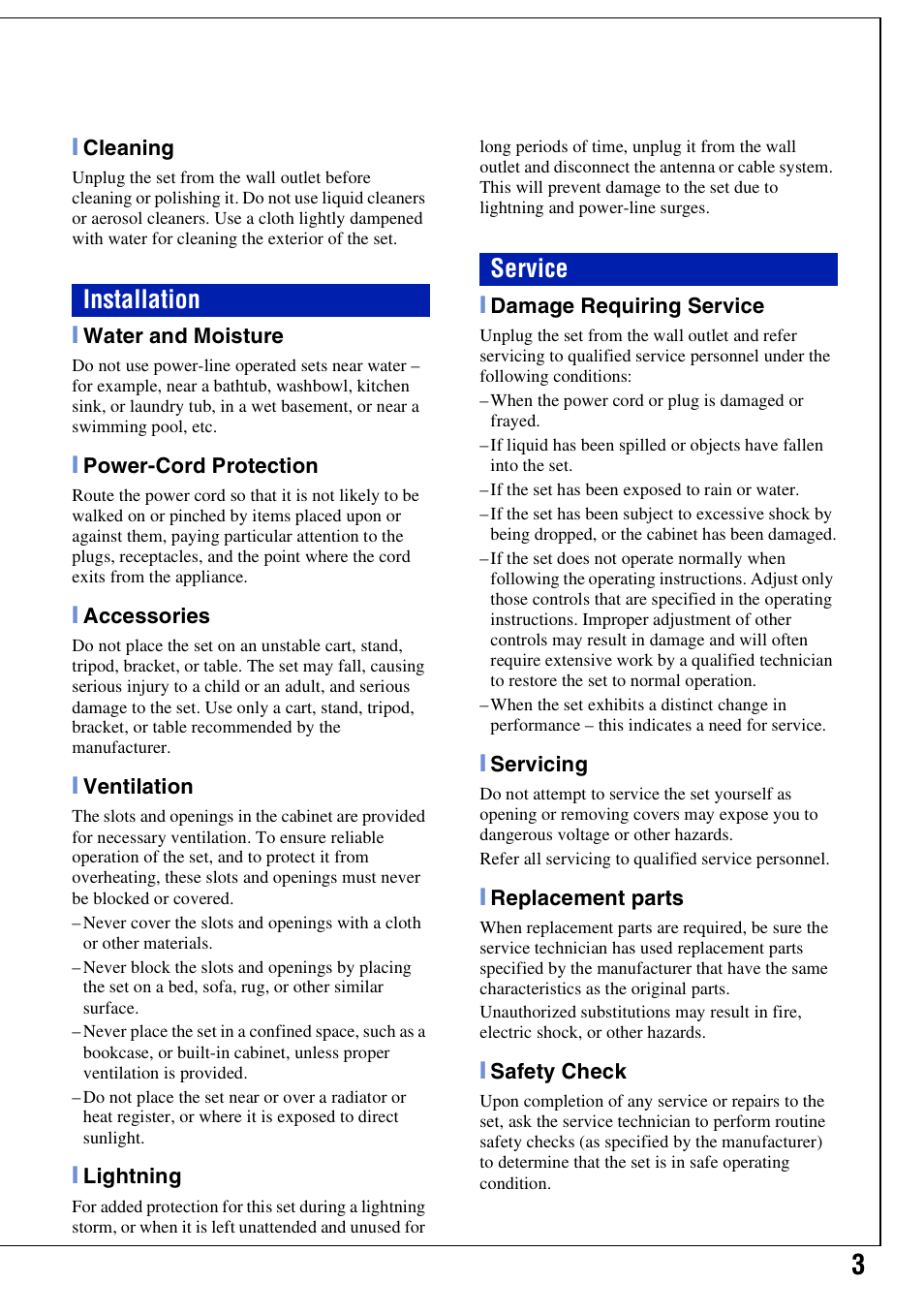 Installation service | Sony DSC-W55BDLWM User Manual | Page 3 / 64
