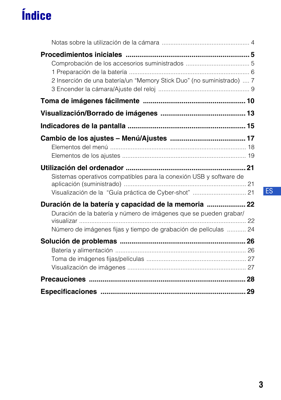 Índice | Sony DSC-W55BDLWM User Manual | Page 35 / 64