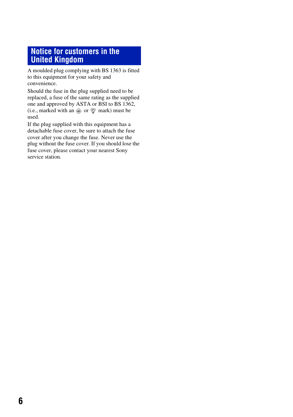 Notice for customers in the united kingdom | Sony DSC-W55BDLWM User Manual | Page 6 / 64