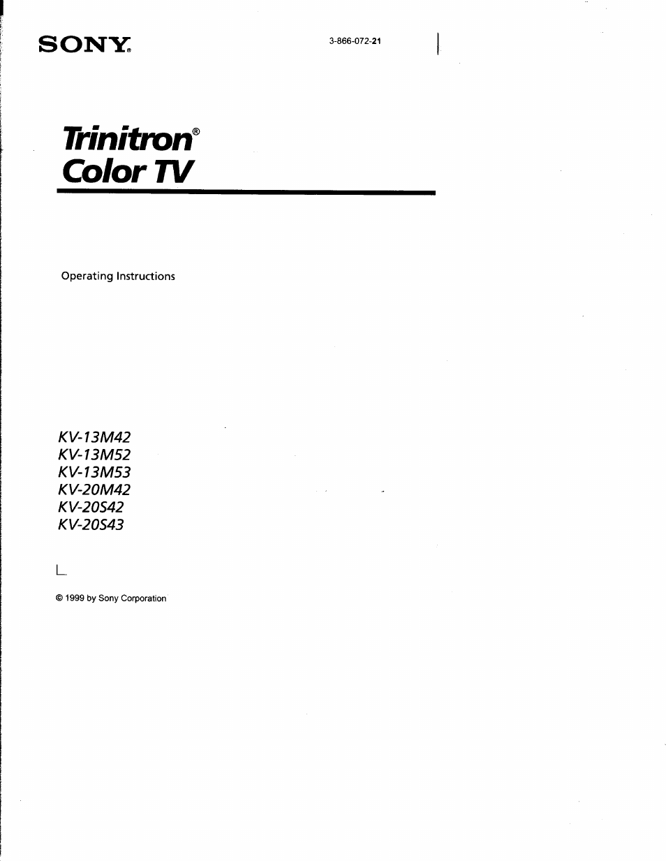 Sony KV-13M52 User Manual | 30 pages