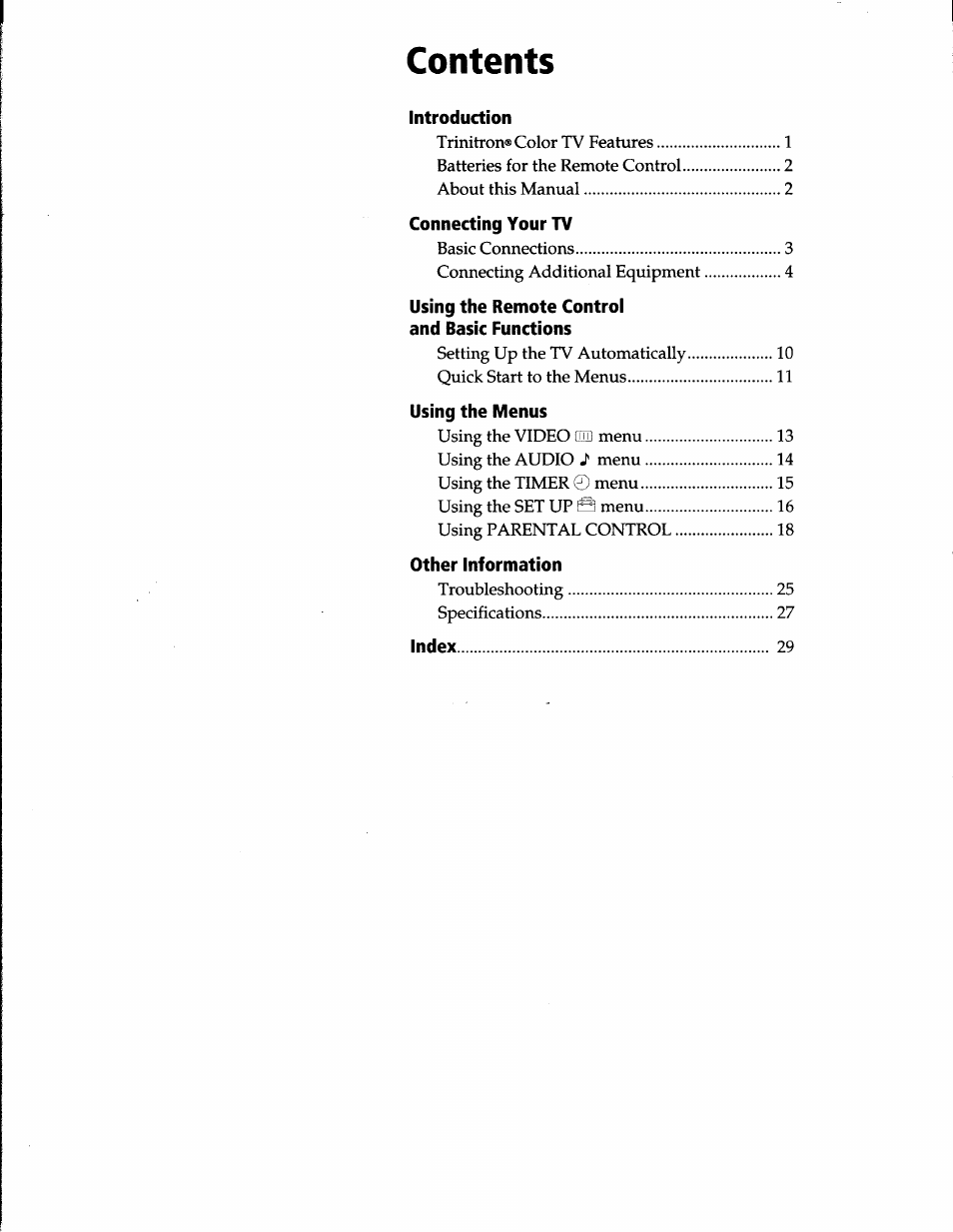 Sony KV-13M52 User Manual | Page 2 / 30