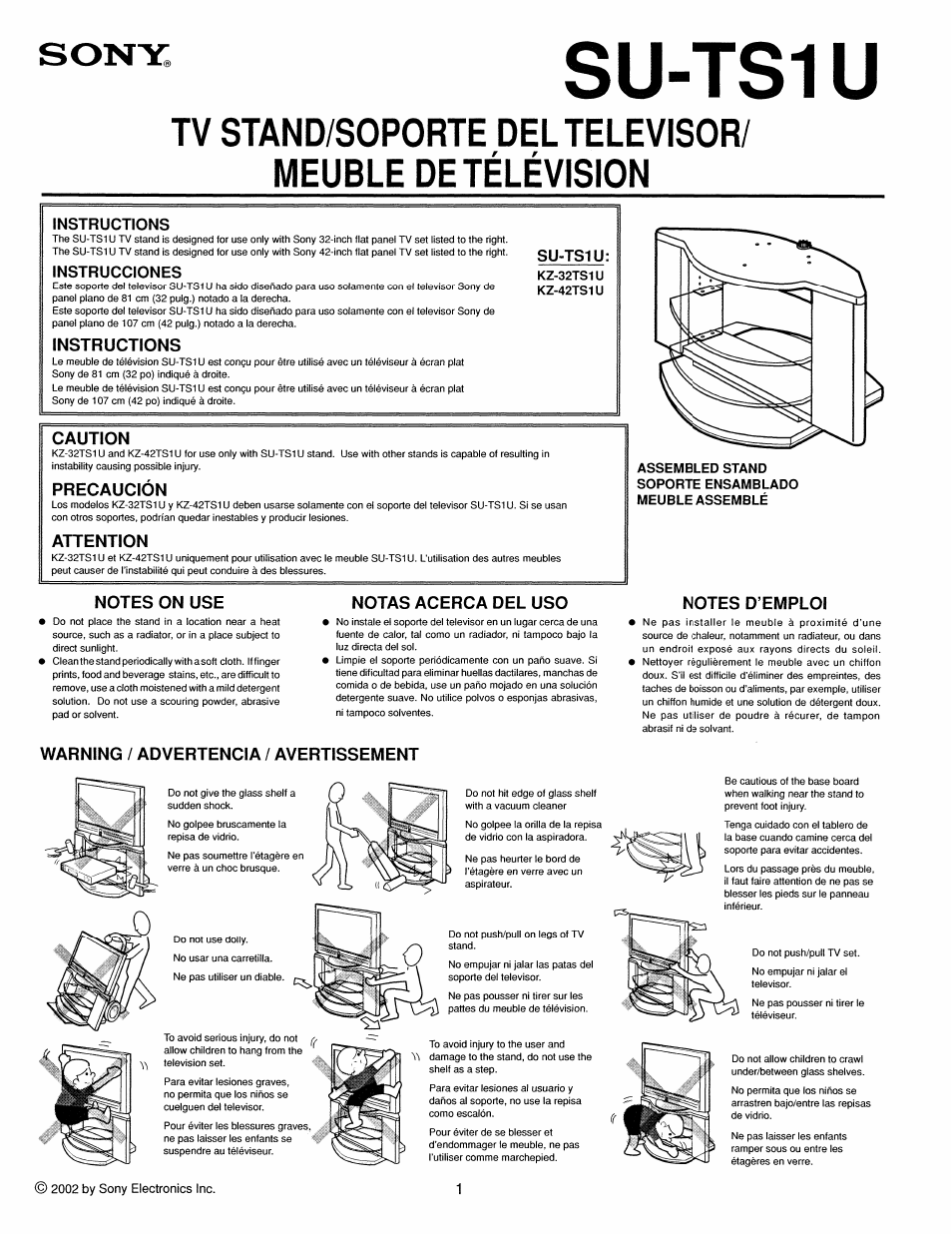 Sony SU-TS1U User Manual | 14 pages