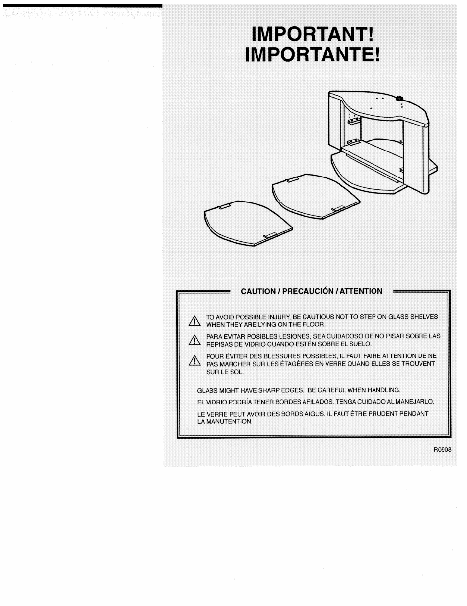 Important, Importante, Important! importante | Sony SU-TS1U User Manual | Page 13 / 14