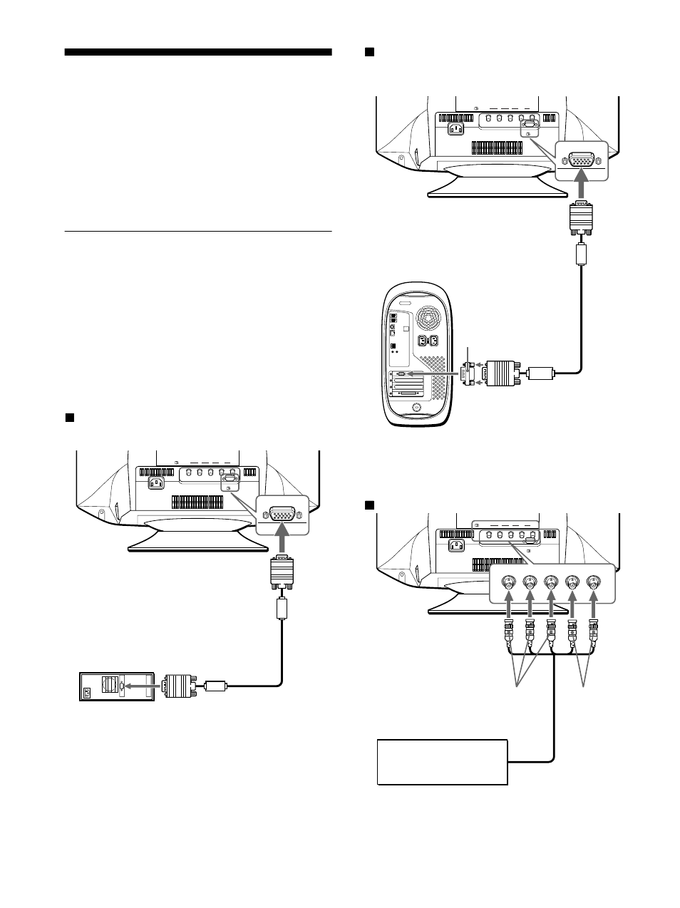 Installation et configuration, Étape 1: rac, Xraccordement aux 5 connecteurs bnc | Sony CPD-G420 User Manual | Page 28 / 70
