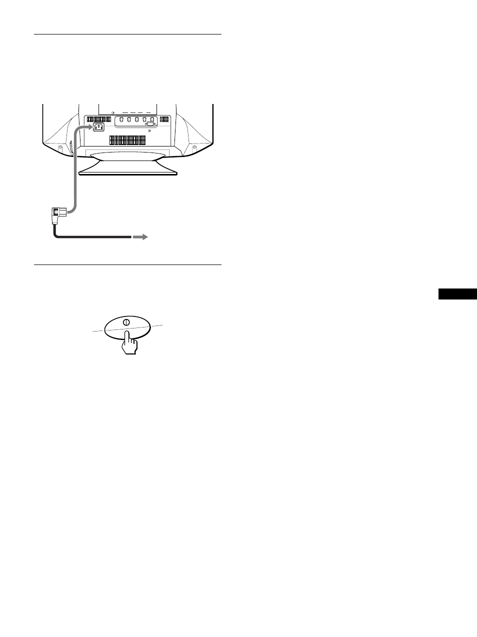 Étape 2: rac, Étape 3: mett, Étape 2:raccordez le cordon d’alimentation secteur | Sony CPD-G420 User Manual | Page 29 / 70
