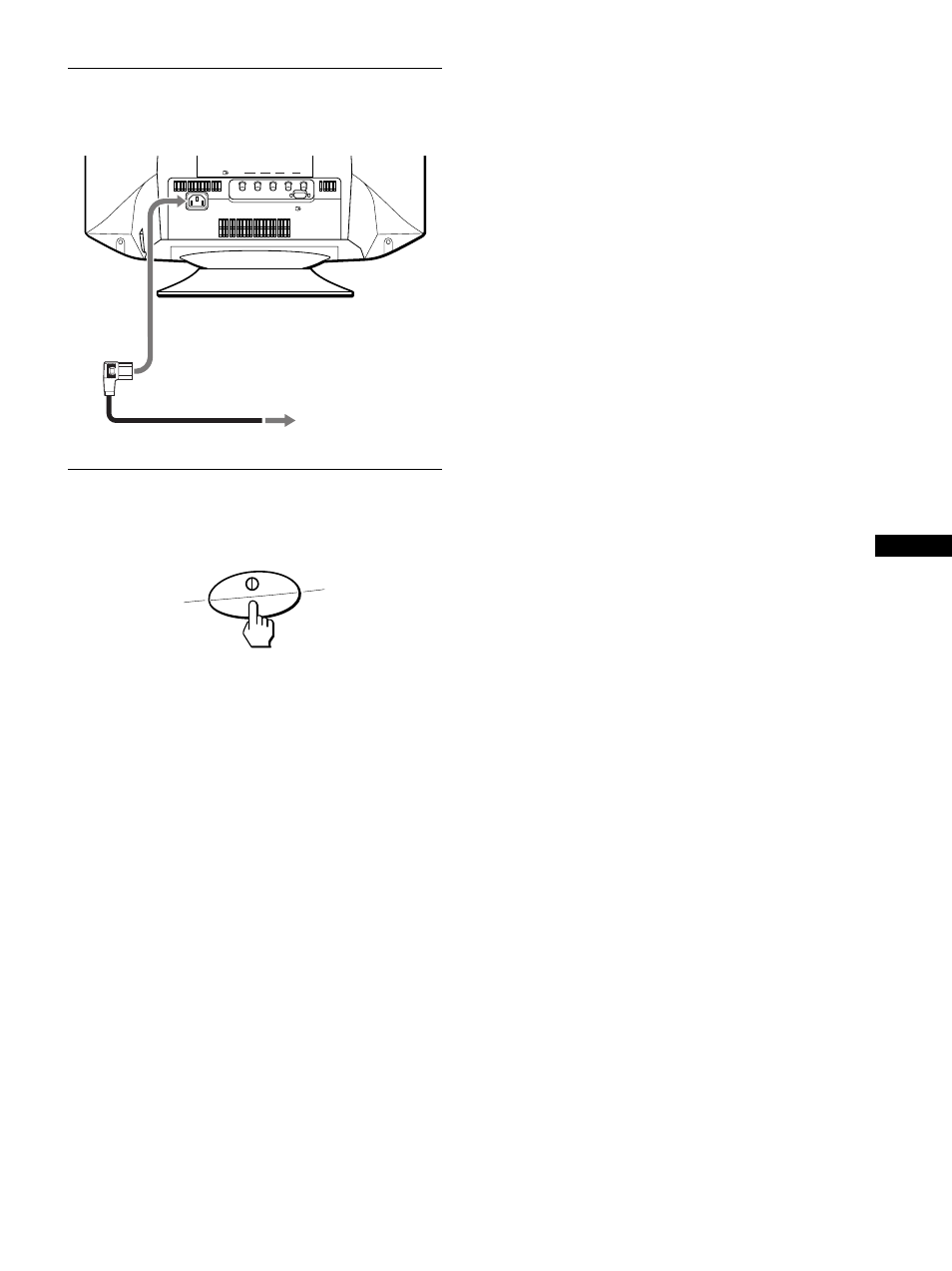 Step 2: connect the power cord, Step 3: turn on the monitor and computer, Step 2: co | Sony CPD-G420 User Manual | Page 7 / 70