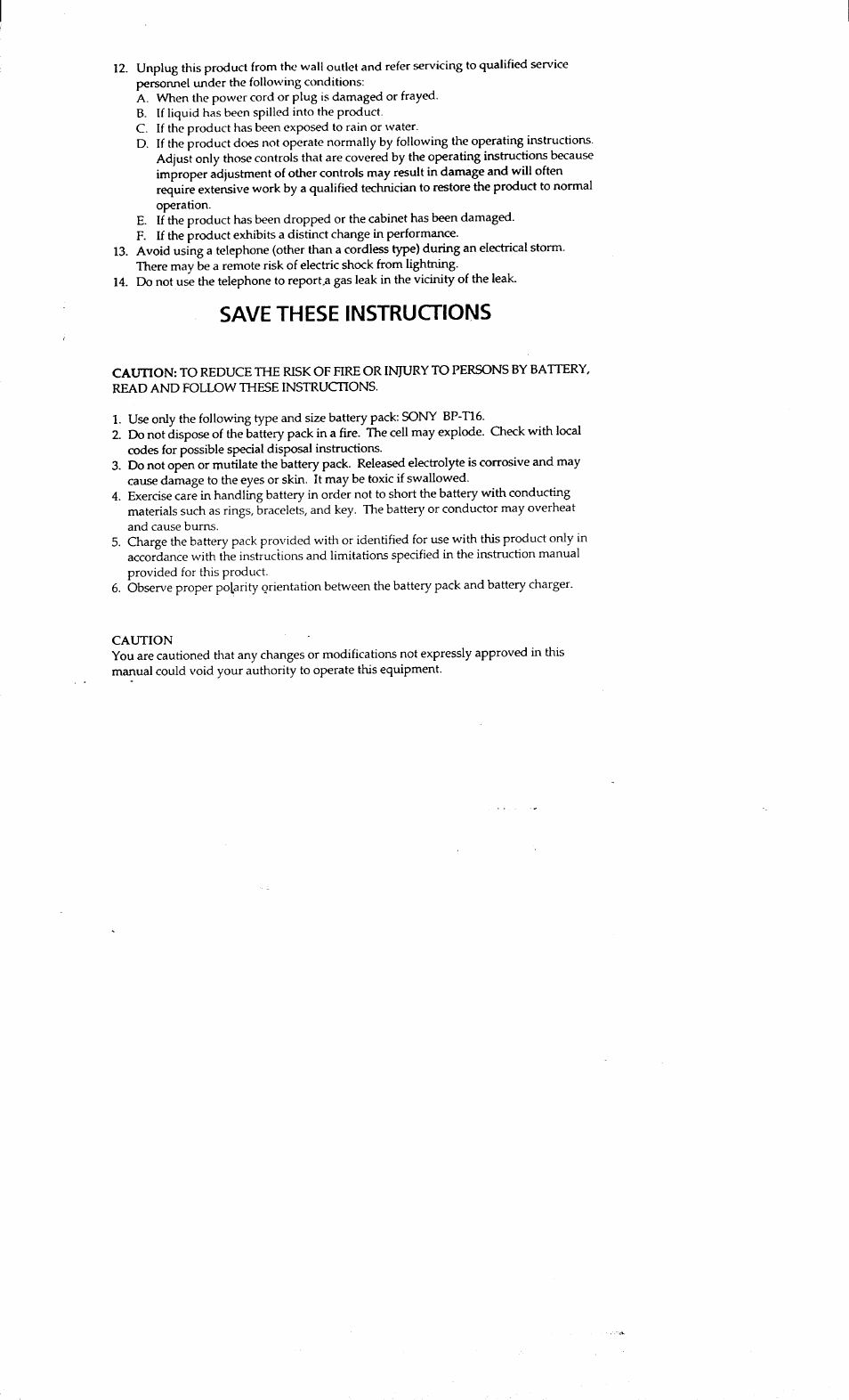 Save these instructions | Sony SPP-71 User Manual | Page 6 / 24