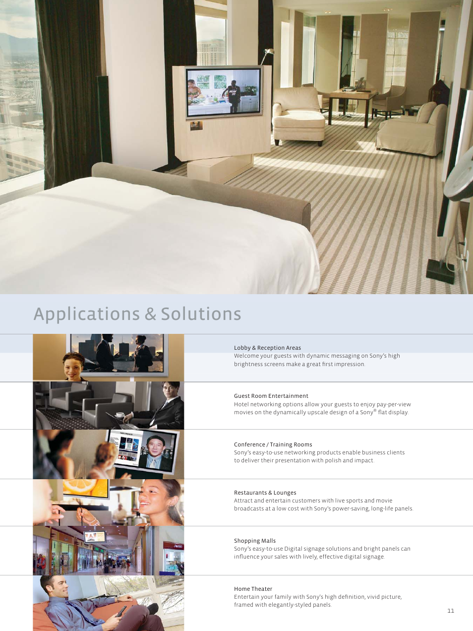 Applications & solutions | Sony FWD-50PX1 User Manual | Page 11 / 12
