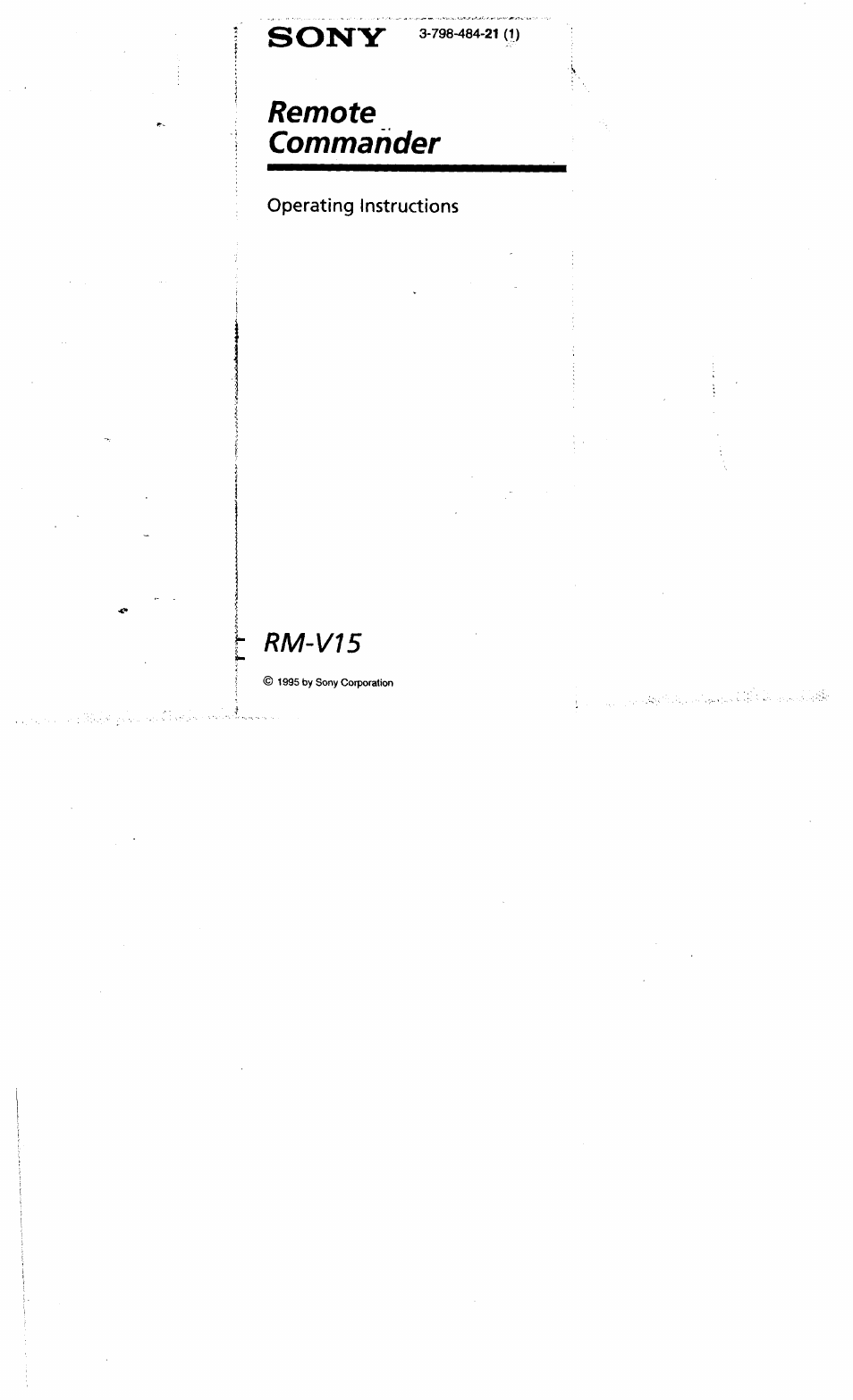 Sony RM-V15 User Manual | 28 pages