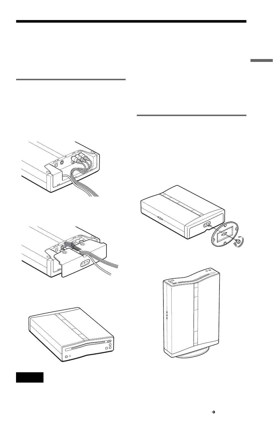 Step 3: attaching the jack cover and stand, Using the player in the upright position | Sony DVP-F25 User Manual | Page 23 / 72