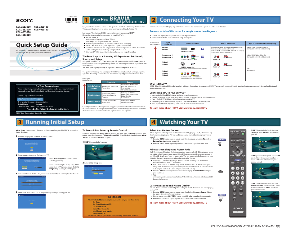 Sony KDL-32S3000R User Manual | 2 pages