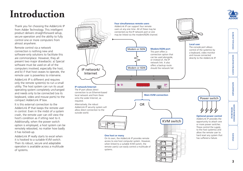 Introduction | Adder Technology AdderLink IP User Manual | Page 4 / 64