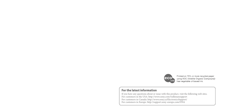 For the latest information | Sony NWZ-A816PNK User Manual | Page 16 / 16