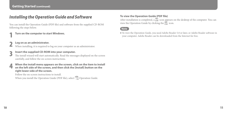 Installing the operation guide and software | Sony NWZ-A816PNK User Manual | Page 6 / 16