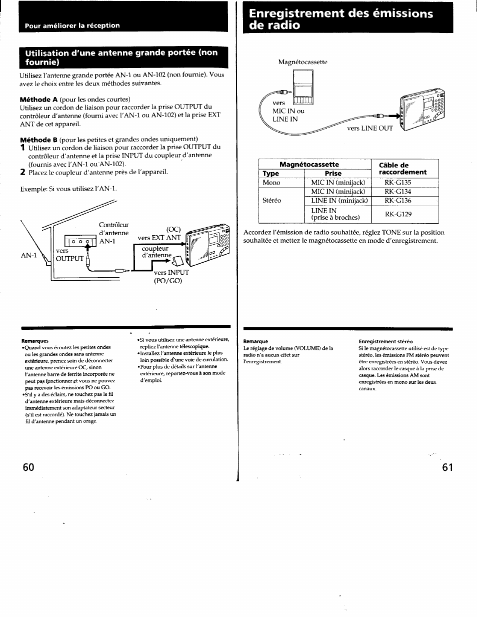 Enregistrement des émissions de radio | Sony ICF-SW7600G User Manual | Page 31 / 80