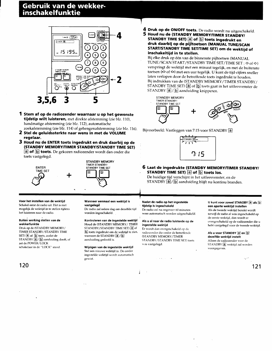 Gebruik van de wekker- inschakelfunktie, Gebruik van de wekker-inschakelfunktie | Sony ICF-SW7600G User Manual | Page 61 / 80