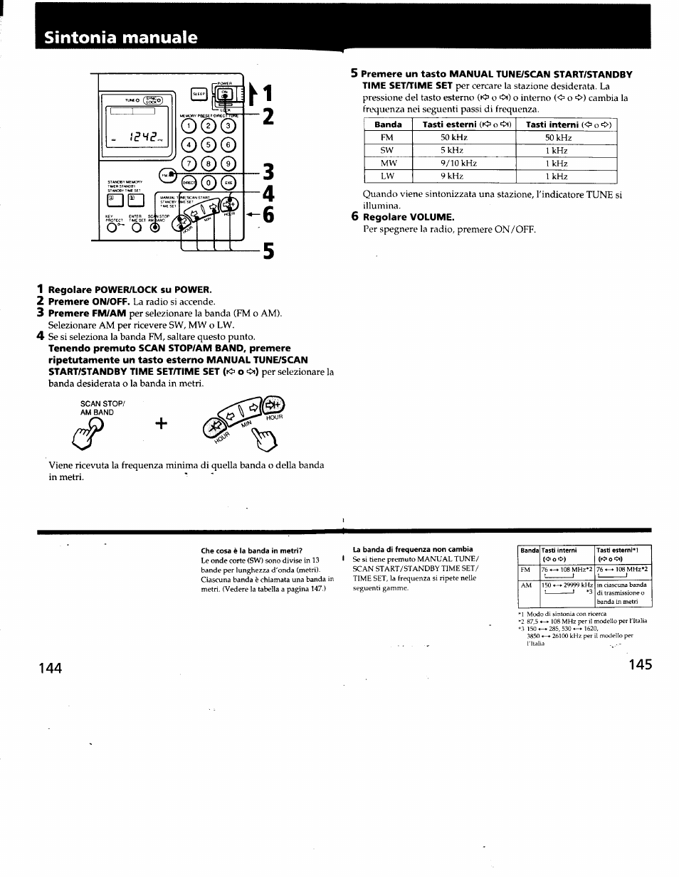 Sintonia manuale | Sony ICF-SW7600G User Manual | Page 73 / 80