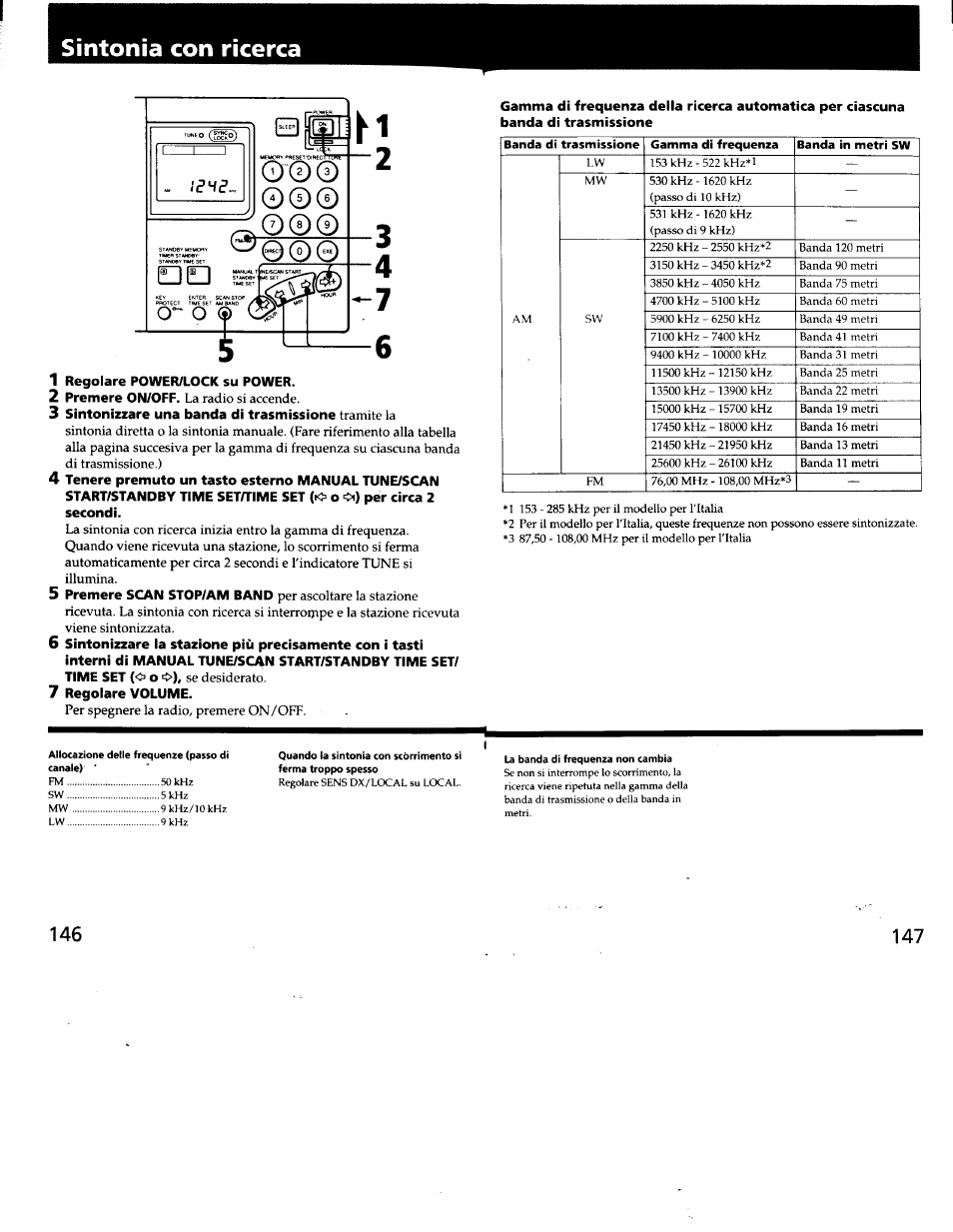 Sintonia con ricerca | Sony ICF-SW7600G User Manual | Page 74 / 80