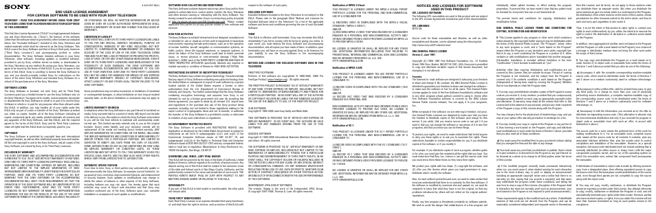 Sony KDL-40BX450 User Manual | 2 pages