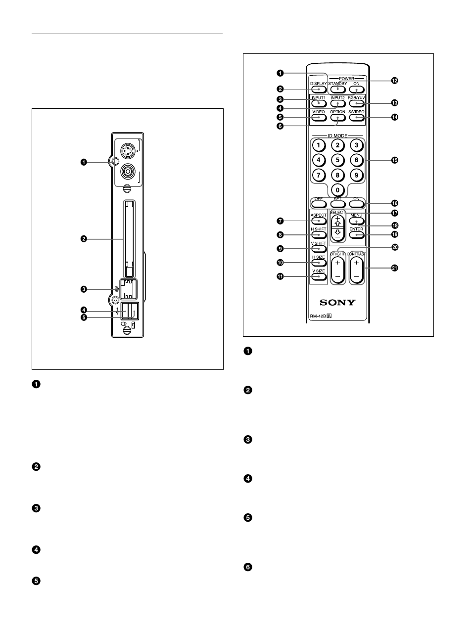 Télécommande rm-42b, Adaptateur réseau bkm-b30nw (non fourni) | Sony PFM-42B1S User Manual | Page 111 / 294