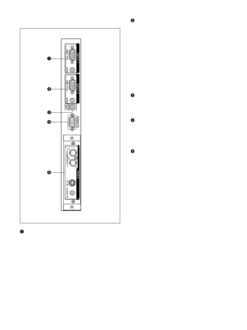 入出力端子パネル | Sony PFM-42B1S User Manual | Page 12 / 294