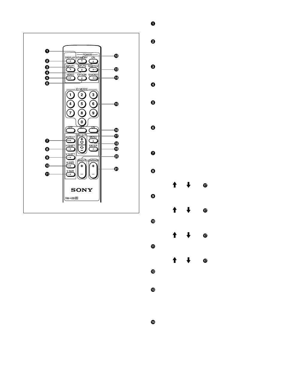 リモートコマンダーrm-42b, Rm-42b, リモートコマンダー | Sony PFM-42B1S User Manual | Page 14 / 294