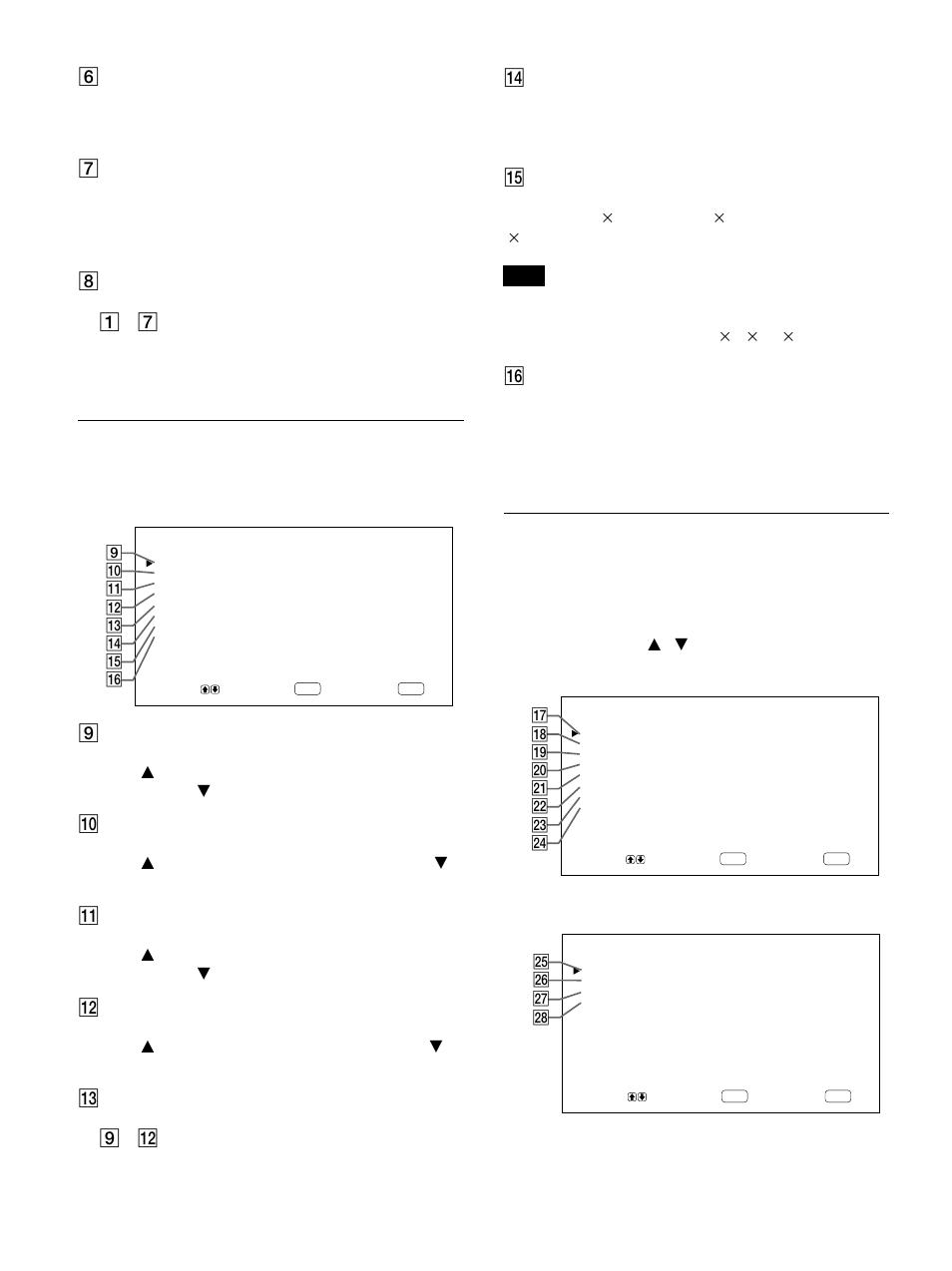 Menu dimen immag, Menu config, Pfm-42b1e: “livello yuv” non viene visualizzato | Sony PFM-42B1S User Manual | Page 264 / 294