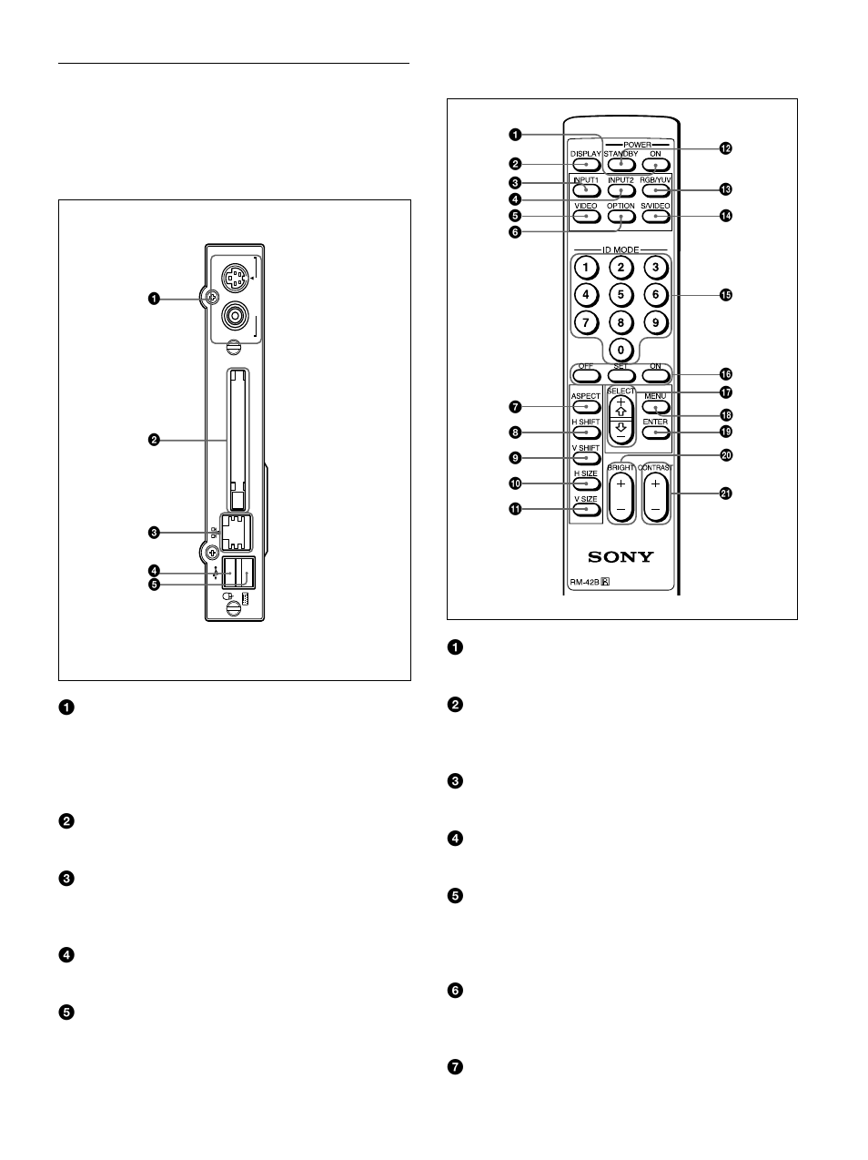 Remote commander rm-42b | Sony PFM-42B1S User Manual | Page 63 / 294