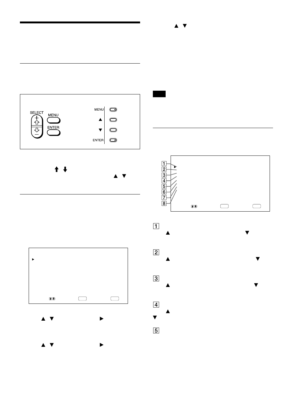 Operating through menus, Menu guide, Using on-screen menus | Menu operating buttons, Configuration of the menu, Pic control menu, This menu is used for adjusting the picture | Sony PFM-42B1S User Manual | Page 71 / 294