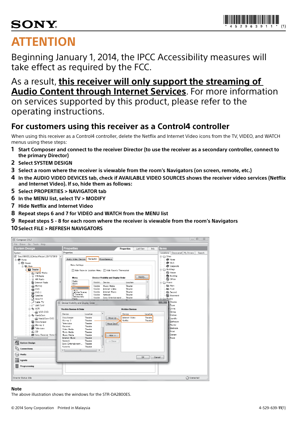 Sony STR-DA5800ES User Manual | 1 page