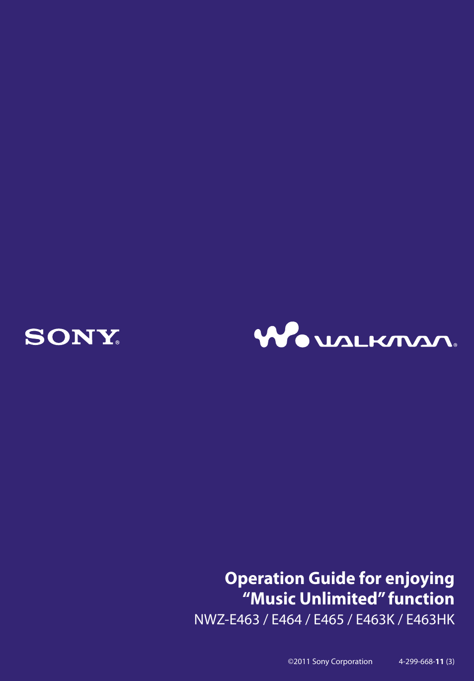 Sony NWZ-E463PNK User Manual | 8 pages