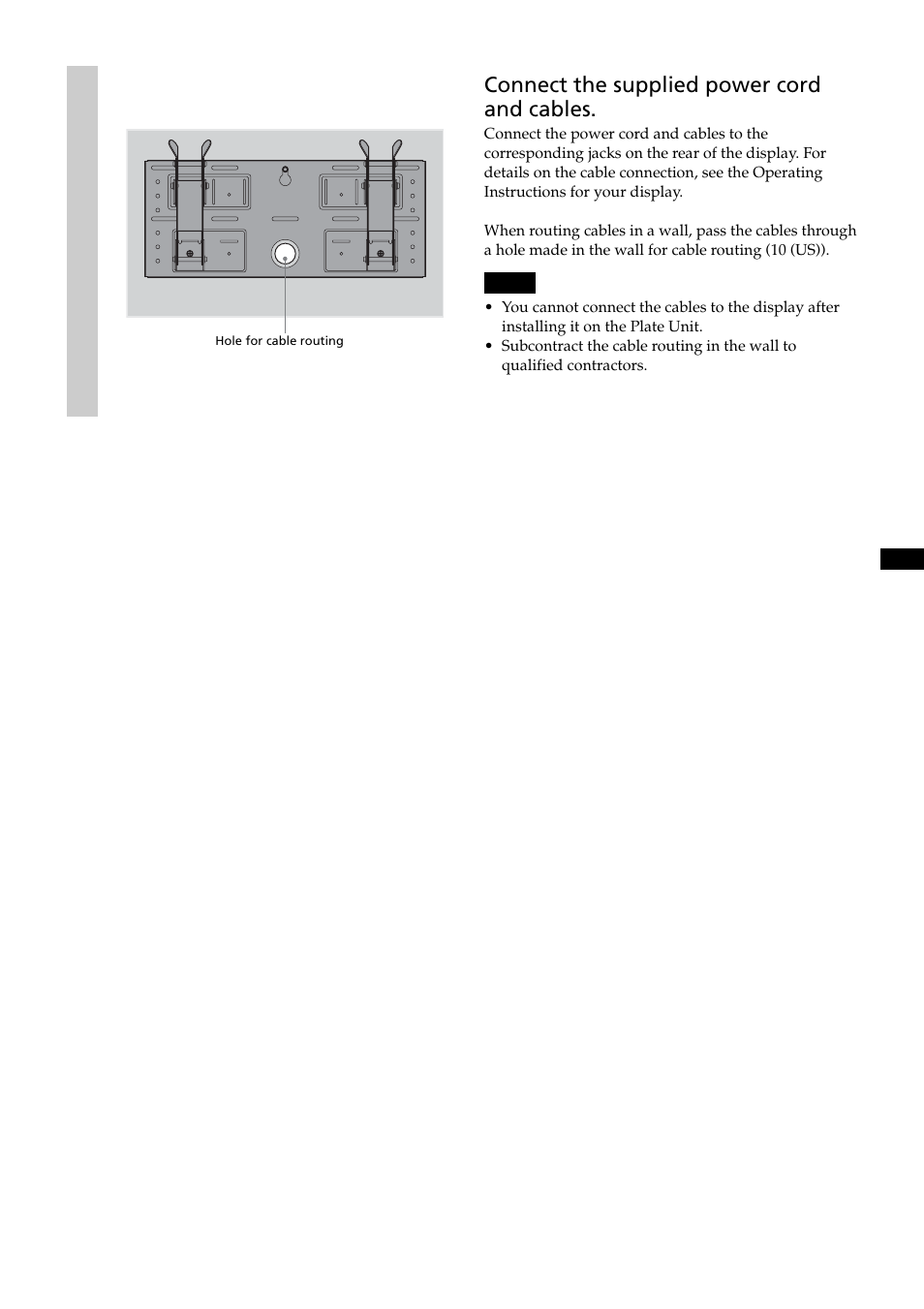 Connect the supplied power cord and cables | Sony SU-LW1 User Manual | Page 17 / 64