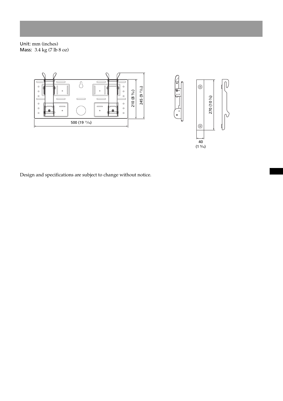 Specifications | Sony SU-LW1 User Manual | Page 21 / 64