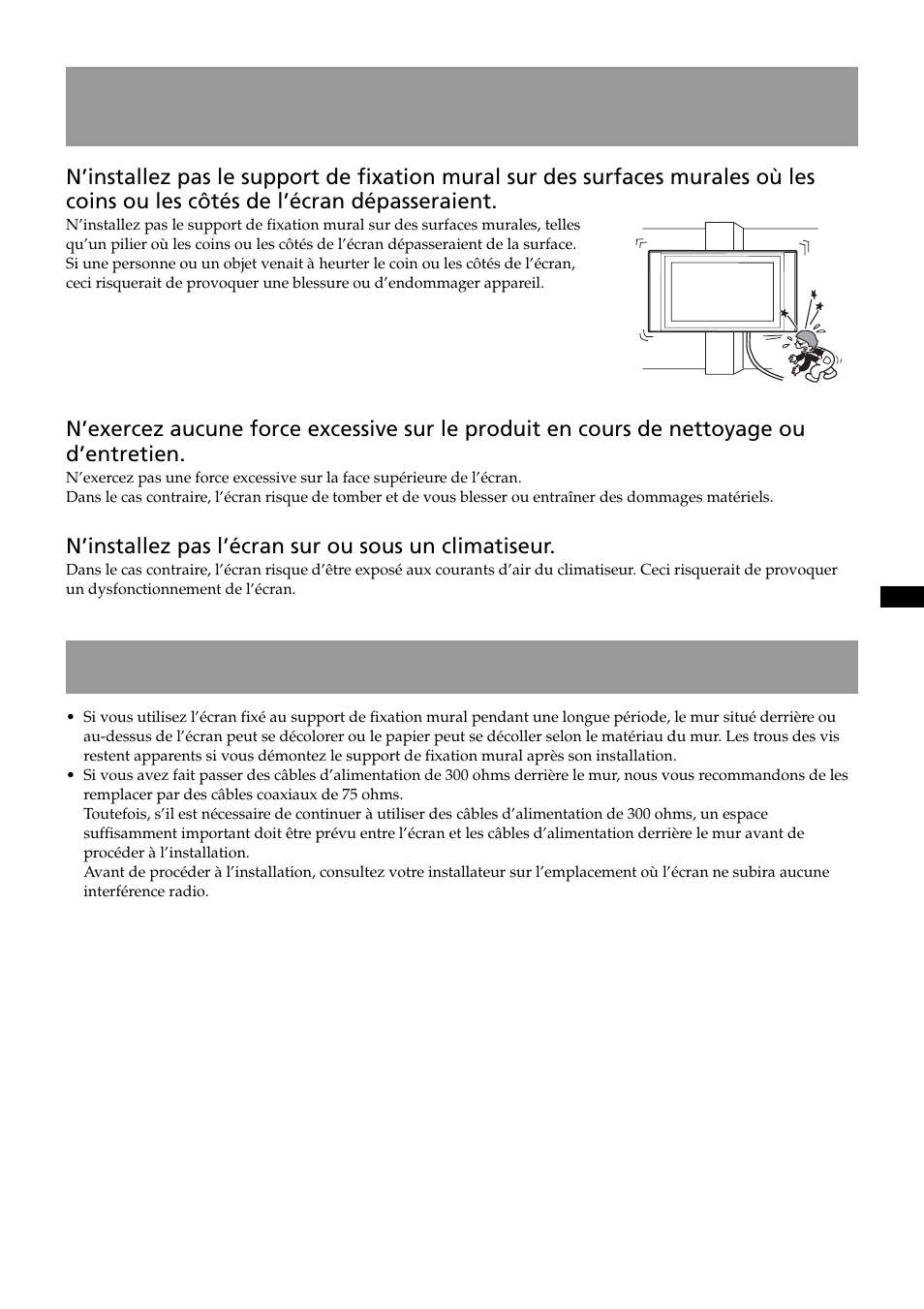 Attention, Précautions | Sony SU-LW1 User Manual | Page 25 / 64