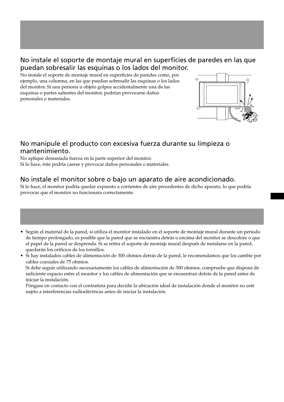 Precaución, Precauciones | Sony SU-LW1 User Manual | Page 45 / 64