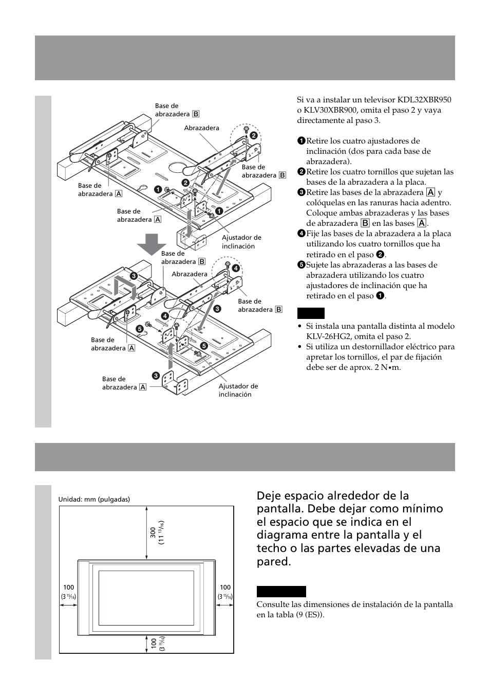 Paso 3: decida la ubicación de instalación, Sólo para klv-26hg2) | Sony SU-LW1 User Manual | Page 48 / 64