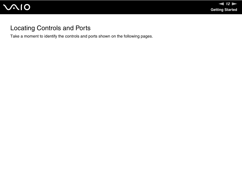 Locating controls and ports | Sony VGN-FE890N User Manual | Page 12 / 231