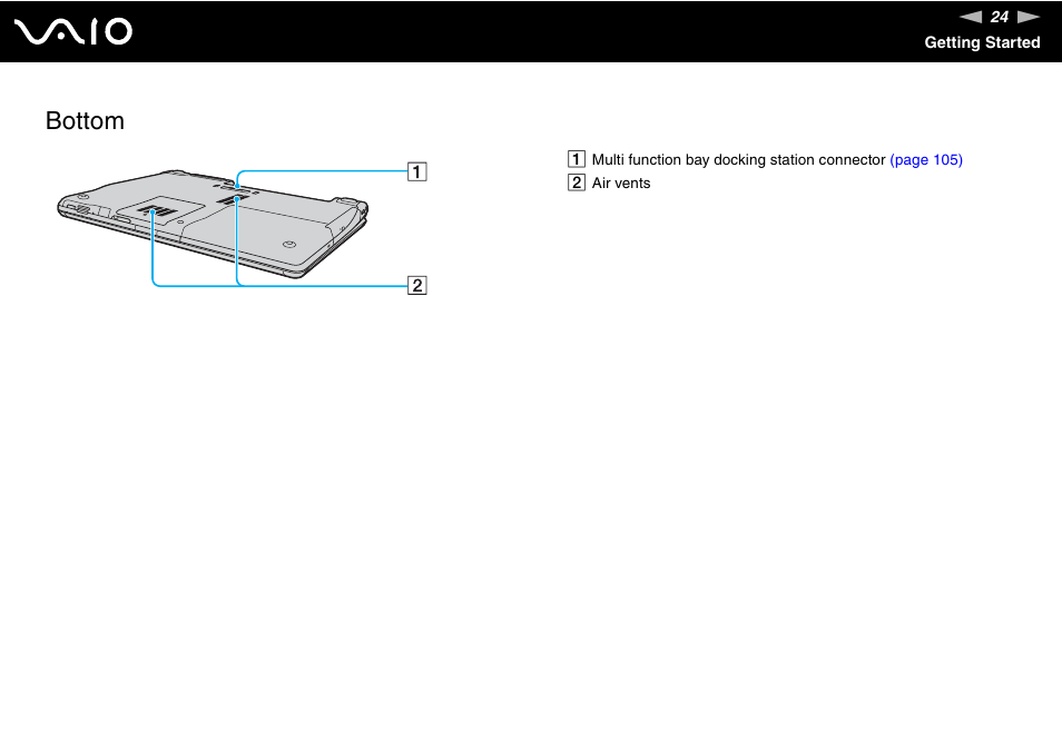 Bottom | Sony VGN-FE890N User Manual | Page 24 / 231