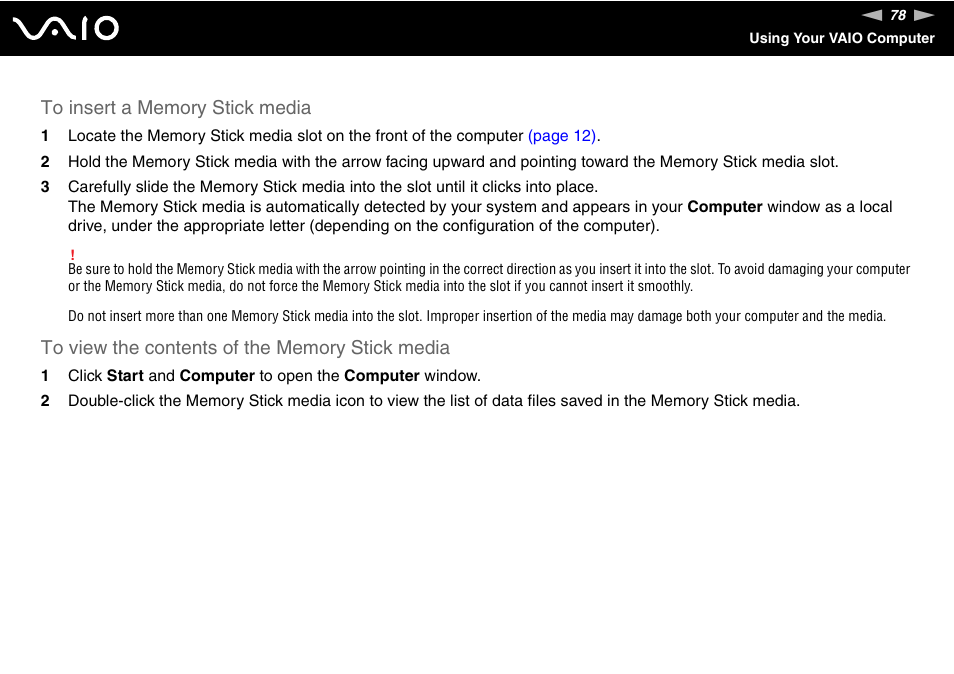 Sony VGN-FE890N User Manual | Page 78 / 231