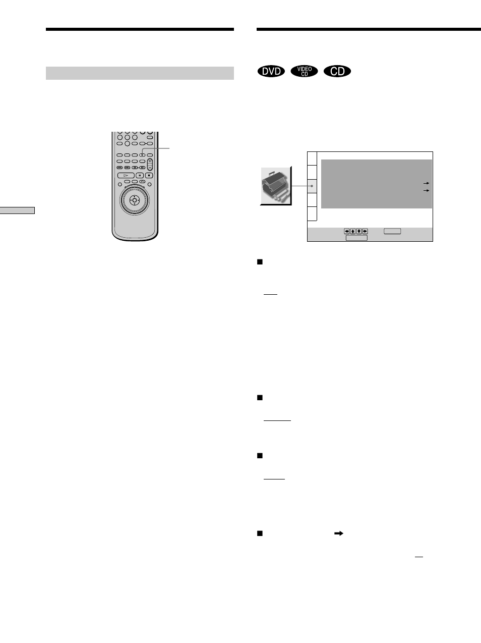 Custom settings (custom setup), Custom settings (custom setup) 56 | Sony DVP-S570D User Manual | Page 56 / 80